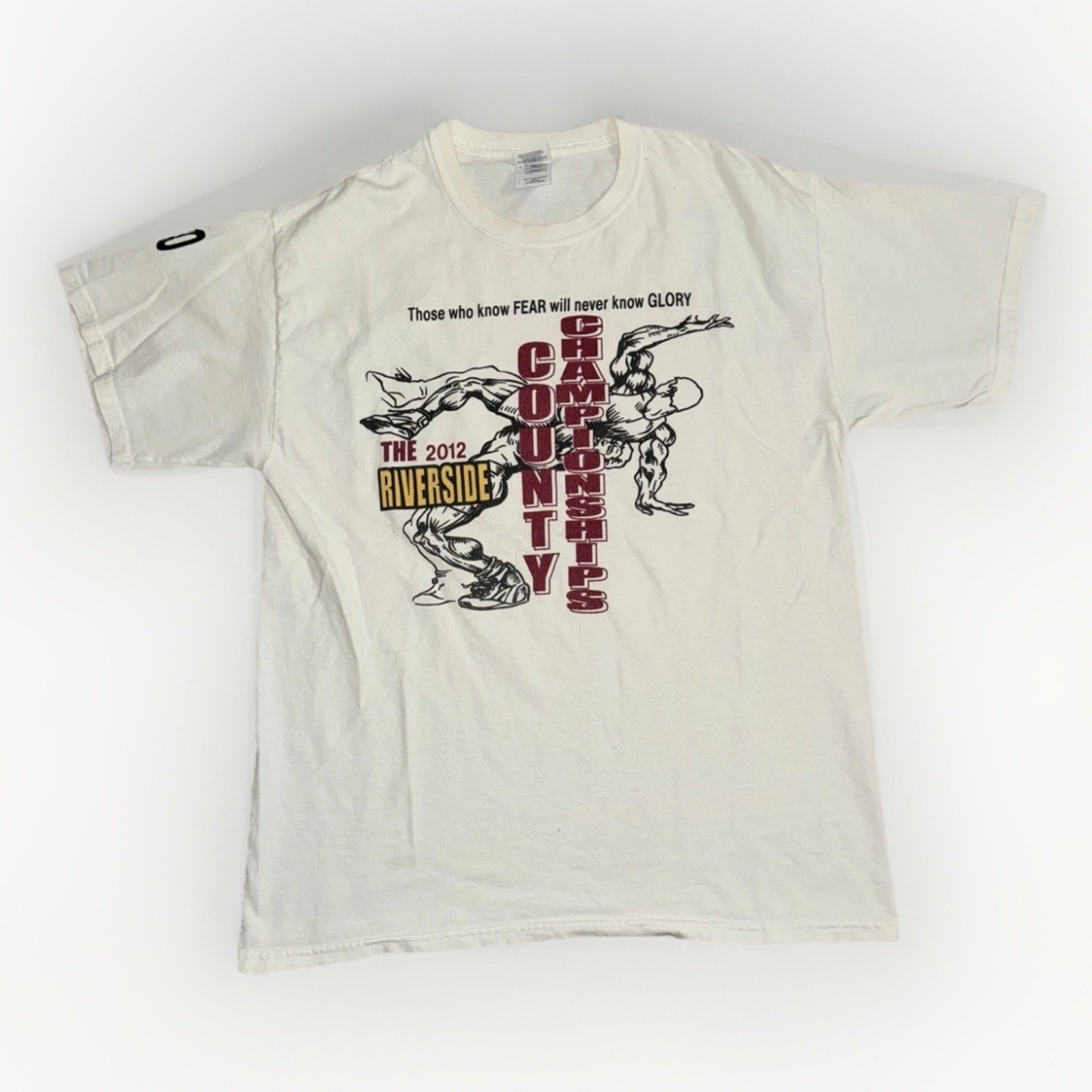 Vintage 2012 Riverside County Wrestling Championships T-Shirt White Large 21x28